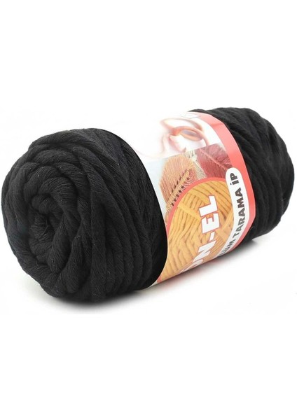Pamuk Makrome 4 mm İp Siyah