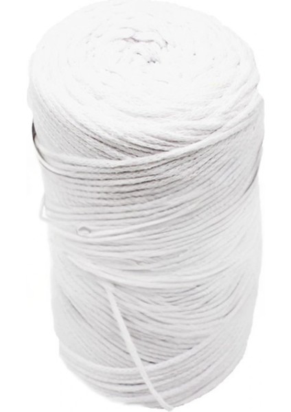 Pamuk Makrome 4 mm İp Beyaz