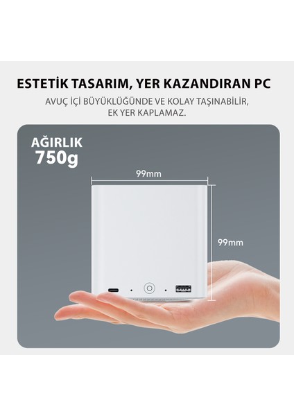 Me Mini 6 Adet Nvme Girişli Nas Mini Pc ( N150 Cpu | 64 GB Mmc | 12 GB Ram ) modelleri