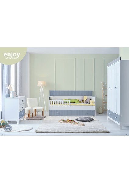 Enjoy Gri 4 Kapaklı Montessori Çocuk Odası Takımı