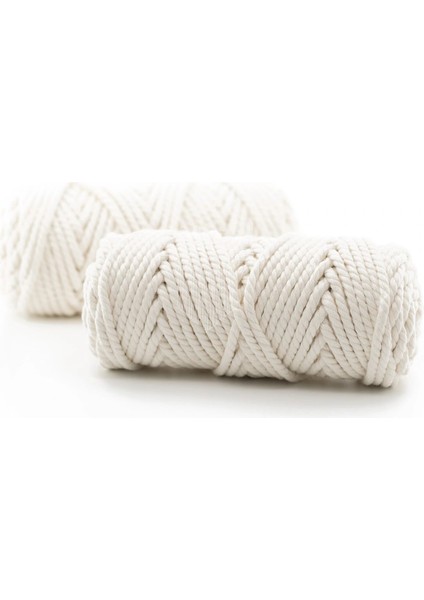 Pamuk Makrome 4 mm İp Ekru