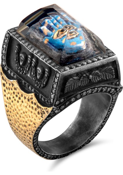 1.80 Karat Pırlanta Yüzük, Hamsa Motifli, Gerçek Pırlanta, Sertifikalı Mücevher