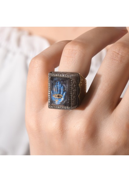 1.80 Karat Pırlanta Yüzük, Hamsa Motifli, Gerçek Pırlanta, Sertifikalı Mücevher modelleri