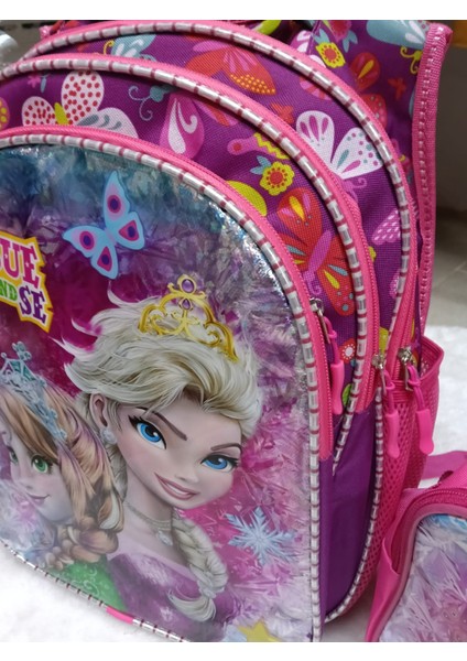 Elsa ve Anna Karakterli 3 Bölmeli Beslenme Çantalı Ilkokul Çocuğu Çantası modelleri