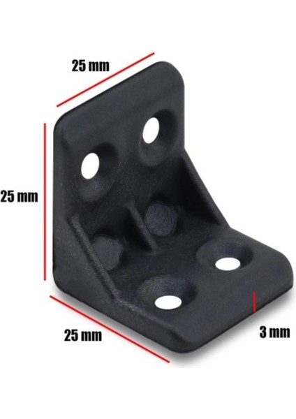 Plastik L Köşe Bağlantı Aparatı, L Plastik Gönye Köşebent Siyah 50 Adet modelleri
