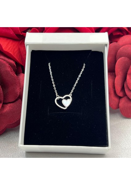 Kalp Kadın Kolyesi 925 Ayar Gümüş Rodyumlu