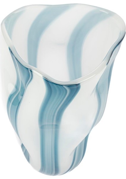 Mavi Beyaz Cam Vazo 24X23X36CM