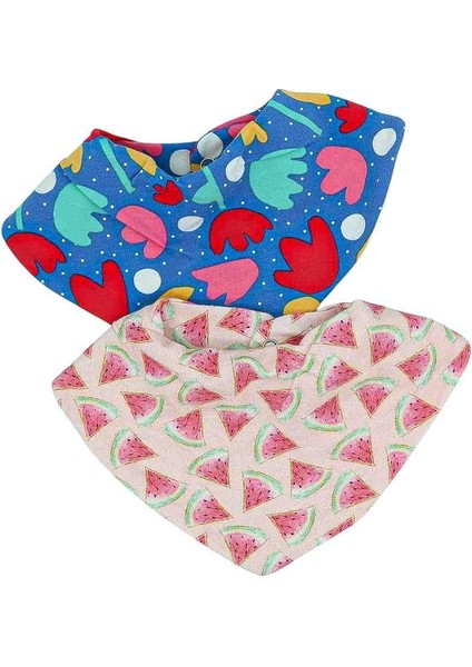 2'li 0-12 Ay %100 Organik Penye Bebek Fular Salya Mama Önlüğü