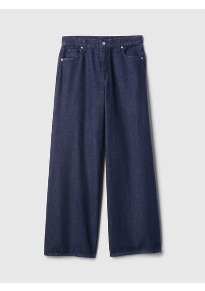 Kadın Lacivert Mid Rise UltraSoft Baggy Jean Pantolon fiyatları