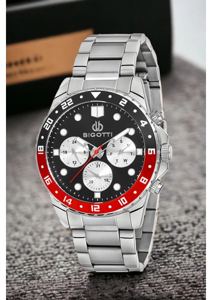 Fonksiyon Erkek Kol Saati Gümüş Renk BG.1.10189.1 Çelik Kasa&kordon+Bileklik Hediye ZMB013