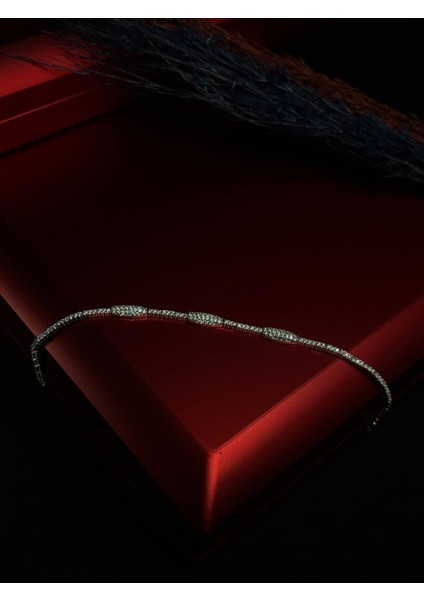 925 Ayar Gümüş Rodyum Kaplamalı Su Yolu Model Zirkon Taşlı Kadın Bileklik (Rodyum Kaplamalı) fiyatları