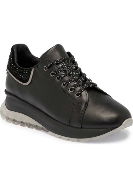 Siyah Hakiki Deri Kadın Sneaker - K24S1AY67534-A23