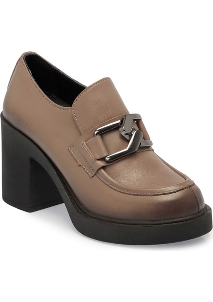 Vizon Hakiki Deri Kadın Topuklu Ayakkabı - K24S1AY67507-A44