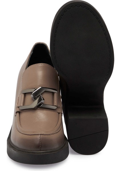 Vizon Hakiki Deri Kadın Topuklu Ayakkabı - K24S1AY67507-A44 fırsatları