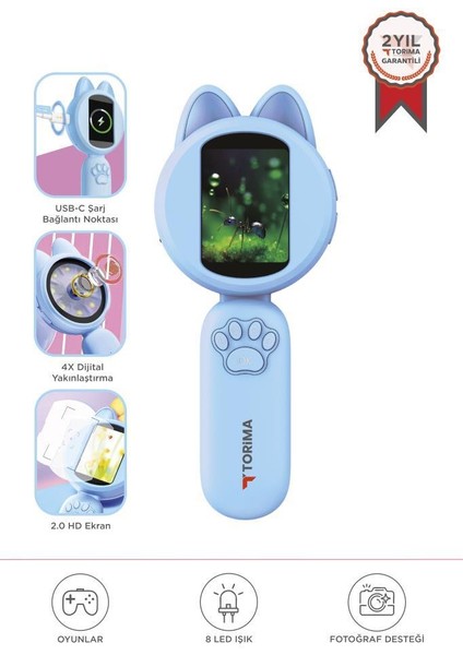 Tsm-02 Mavi Mini Dijital Mikroskop