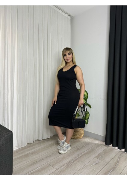 Kadın Büyük Beden Esnek Kolsuz Süprem Elbise fırsatları