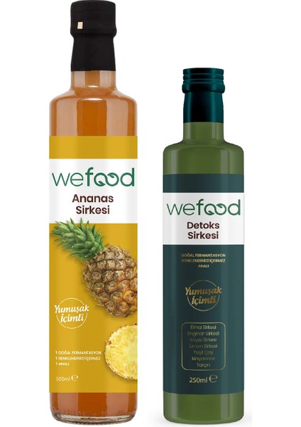 Ananas Sirkesi 500 ml + Wefood Detoks Sirkesi 250 ml