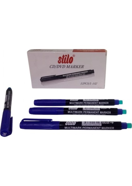 Silgili Asetat Kalemi - Mavi ( Üç Adet )