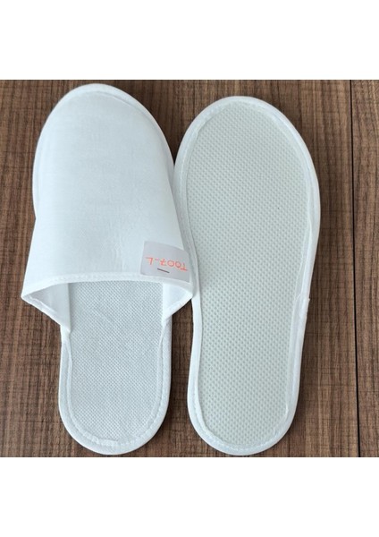 250 Çift Tek Kullanımlık Otel Terliği 55GR Tela Kumaş Komple Biyeli 3mm Eva Çiçek Desen Kaymaz Taban