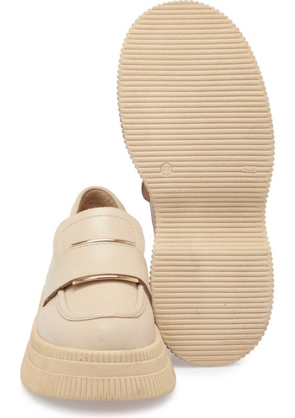 Krem Hakiki Deri Kadın Makosen - K24S1AY67587-A68 fırsatları