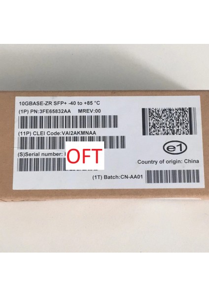 3FE65832AA Sfp+ 10GBASE-ZR, 1550 Nm, 80 Km, Lc, Endüstriyel Sıcaklık (-40 °c ~ +85 °c) modelleri