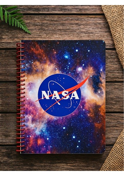 Öğrenci ve Ofis Kullanımı Için Uygun Nasa Temalı Temalı Spiralli Çizgili Defter 80 Yaprak