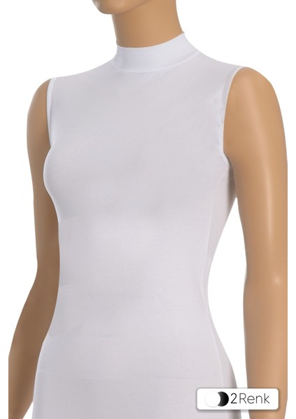 Kadın Atlet Boğazlı Sıfır Kol (%96 Pamuk - %4 Elastan)