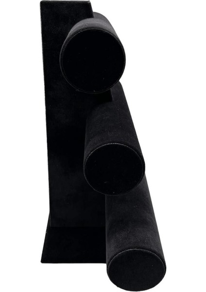 Süet Kumaş Siyah Renk Üçlü 30/26 cm Kademeli Bileklik-Saat Sergileme Standı modelleri