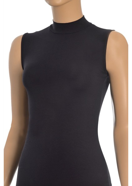 Kadın Atlet Boğazlı Sıfır Kol (%96 Pamuk - %4 Elastan)