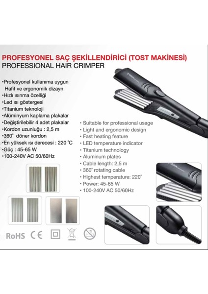 Düzleştirici + Saç Tost Makinesi Değiştirilebilir Plaka TRNSACDZ0040 indirimleri