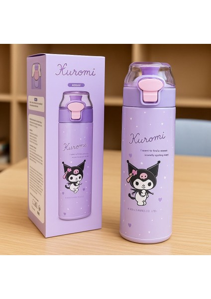 Sevimli Kuromi Lisanslı 480 ml Paslanmaz Çelik Termos – 6-10 Saat Isı Koruma