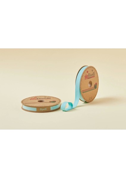 Biye Koton Katlı D20 Açık Mint 2 cm 25 Metre %65 Koton %35 Polyester