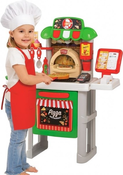 52 Parça Pizza Yapma Standı Oyuncak Seti | Sesli & Işıklı – Kasalı ve Barkod Okuyuculu indirimleri