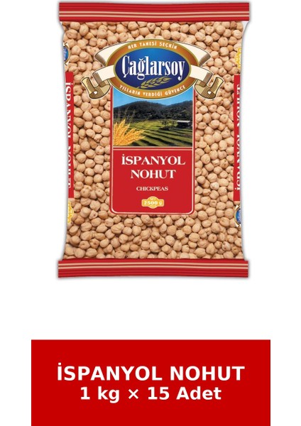 Organik İspanyol Nohut 1 kg x 15 Adet