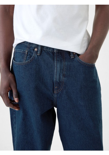 Erkek Lacivert Baggy Jean Pantolon fırsatları