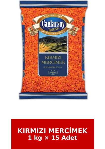 Organik Kırmızı Mercimek 1 kg x 15 Adet