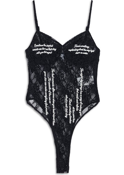 Slogan Nakışlı Dantel Body TW6250006052001 indirimleri