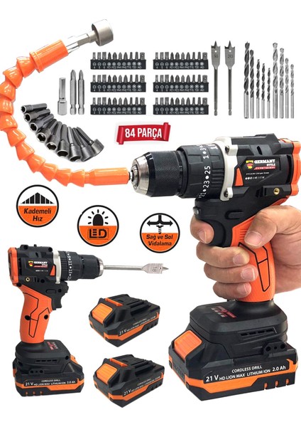 MS8006 21V Çift Akülü Vidalama Çelik Mandren Kömürsüz Motor Darbeli Şarjlı Matkap fiyatları