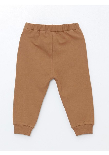 Lcw Baby Bej Bisiklet Yaka Nakışlı Erkek Bebek Sweatshirt ve Eşofman Alt 2'li Takım fırsatları