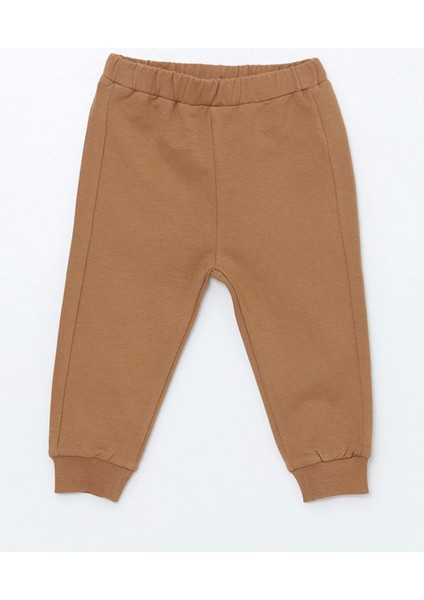 Lcw Baby Bej Bisiklet Yaka Nakışlı Erkek Bebek Sweatshirt ve Eşofman Alt 2'li Takım indirimleri