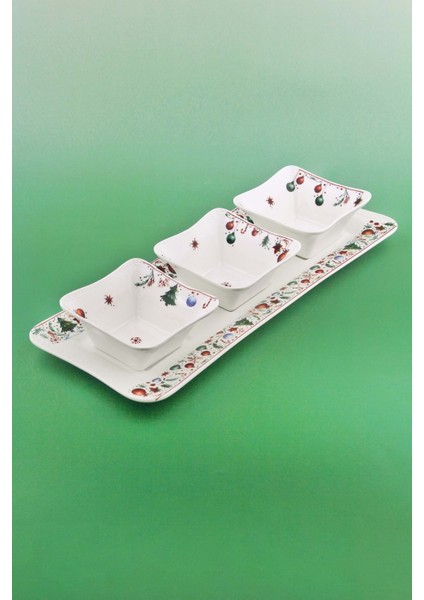 Winter Magic Porselen Tepsili Çerezlik fiyatları