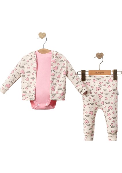 Kalpli Ceketli 3lü Kız Bebek Takım