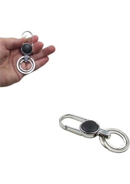Kemer Köprüsü Vb. Takılabilen Çift Anahtar Halkalı Yuvarlak Gövde Metal Kanca Anahtarlık (1 Adet)