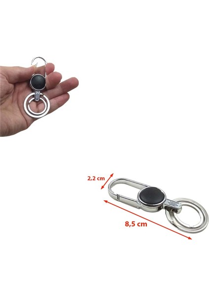 Kemer Köprüsü Vb. Takılabilen Çift Anahtar Halkalı Yuvarlak Gövde Metal Kanca Anahtarlık (1 Adet) fiyatları