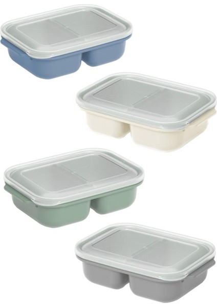 2 Adet Iki Bölmeli Saklama Kabı, Taşınabilir Kahvaltılık Diyet Beslenme Kutusu 2’li Set (600+600ML) fırsatları