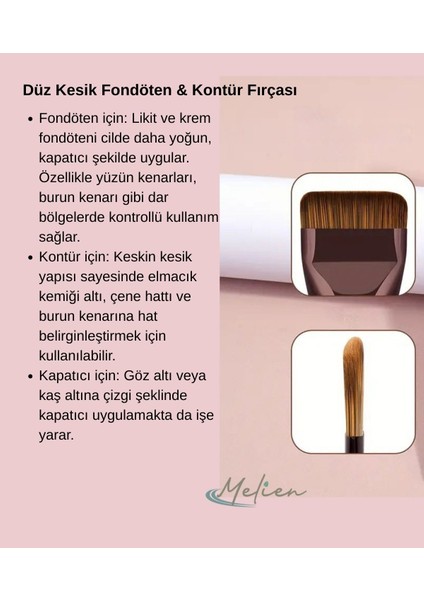 1 Adet Kesik Uçlu Kontür Makyaj Fırçası – Profesyonel Yüz Hatları ve Kapatıcı Uygulama modelleri