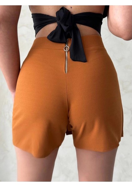 Kapaklı Şort Etek Camel modelleri