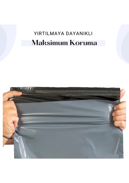 Küçük Boy 100 Adet, 24X30X5 cm Cepsiz Plastik Kargo Poşeti Dayanıklı Gri Renk modelleri