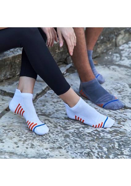 6'lı Bambu Renkli Spor Desenli Güçlendirilmiş Yıkamalı Kutulu Dikişsiz Nefes Alabilir Performans Sneaker Kısa Patik Erkek Çorap 3150