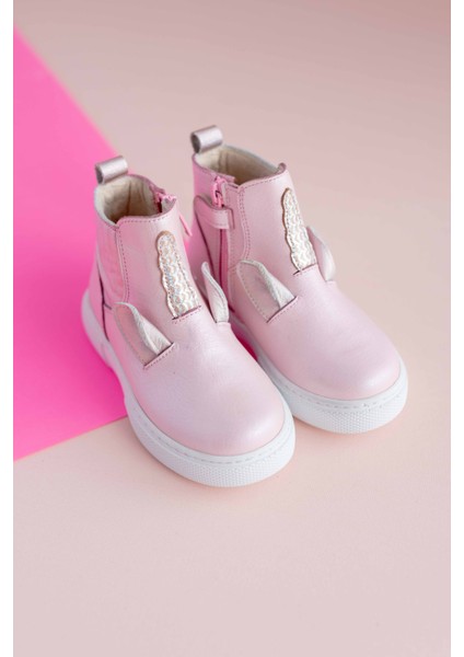 Pembe Unicorn Hakiki Deri Kız Çocuk Bot fırsatları